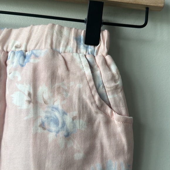 NWOT Girls Ella Jean Pink Floral Ruffle Hem Elastic Waist Shorts 6 - Picture 3 of 5